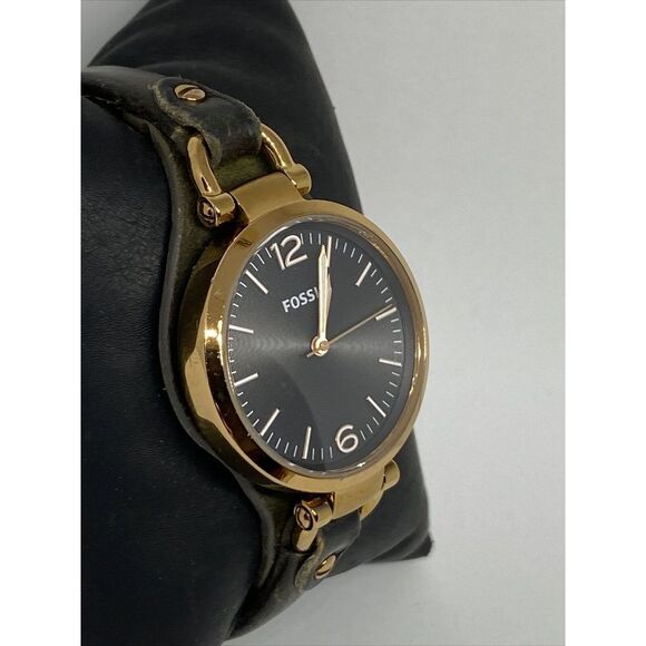 Fossil Georgia ES3077 Women's Gray Leather Analog Dial Quartz Wrist Watch UC381 - Picture 5 of 12